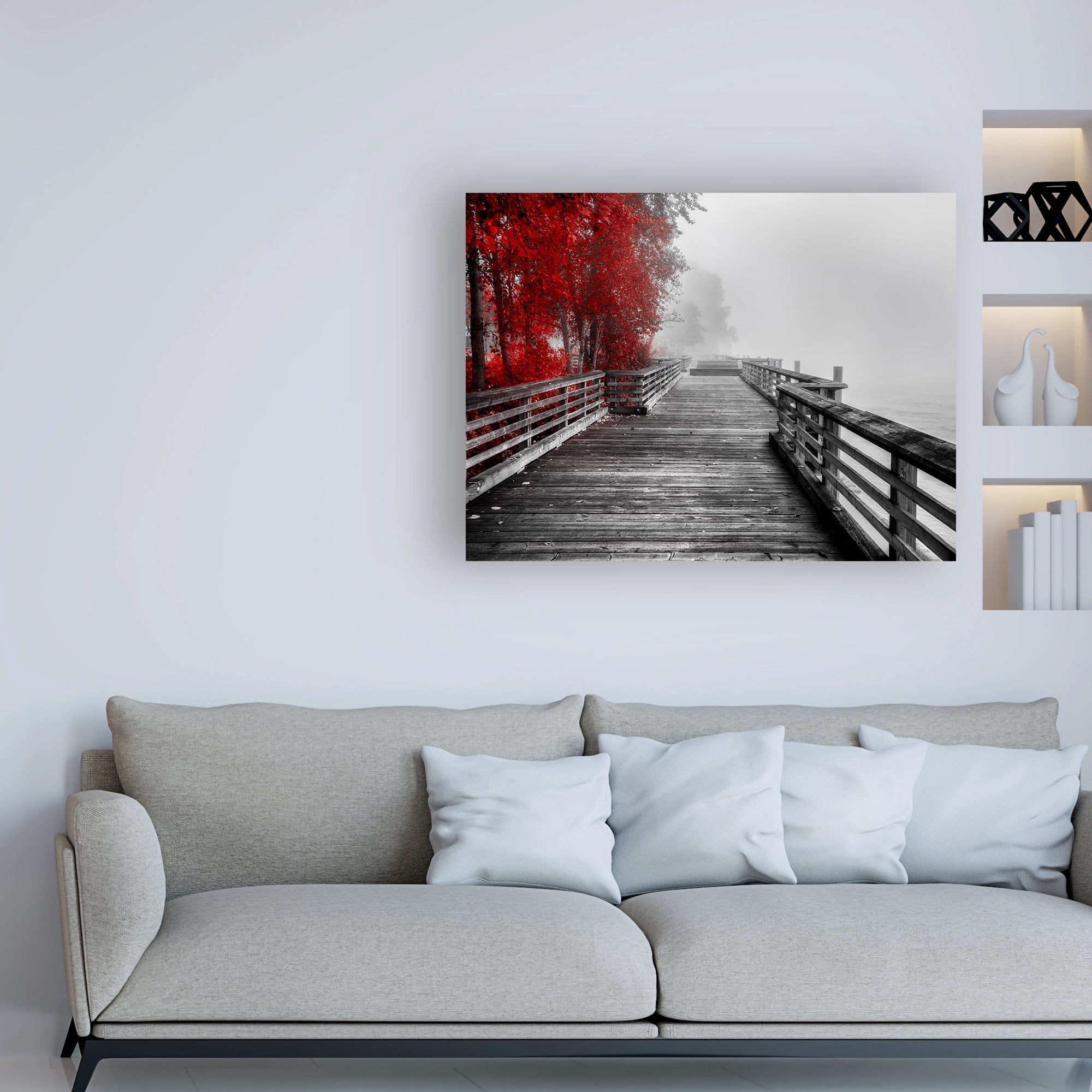 Trademark Fine Art 'Fall Walkway Wood' Canvas Art by Vladimir Kostk