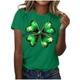 thumbnail image 2 of Haivin Women's St. Patrick's Day Printed Short Sleeve T-Shirt, Soft and Breathable Cotton Fabric, Casual Graphic Tee for Holiday Parties and Everyday Wear, 2 of 5