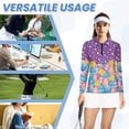 thumbnail image 6 of Uorisanigo Colorful Easter Eggs Womens Golf Shirt Versatile Long Sleeve Golf Polo Shirts with Zipper Athletic Tops for Tennis Hiking & Outdoor Sports Size XL, 6 of 7