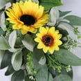 thumbnail image 5 of 11.8*23.6 inch Artificial Sunflower Flower Wreath with Brown Bow, Spring Summer Fall Wreath for Front Door Wreath Porch Farmhouse Patio Garden Home Decor, 5 of 7