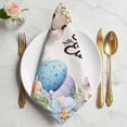 thumbnail image 2 of Happy Easter Cloth Napkins, Spring Watercolor Bunny Eggs Flowers Beige Washable and Reusable Dinner Napkins Set of 6, Table Napkin for Kitchen Party Birthday Wedding Hotel Housewarming 20"x20", 2 of 9