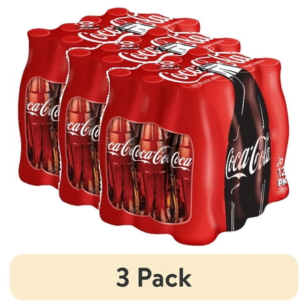 (3 pack) Coca-Cola Classic, Coca-Cola Soda Pop, 8.5 fl oz, 12 Pack, Glass Bottles, Allergens Free
