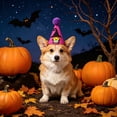 thumbnail image 4 of Aoznliie Dog Hat, Funny Adjustable Halloween Hat for Party Apparel, 4x4 inch Lightweight Pet Party Hat for Halloween Photo Props, Purple, 4 of 6
