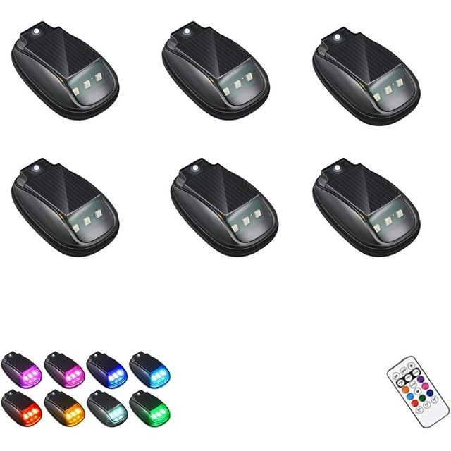 Wireless Solar Strobe Lights - Car Roof LED Lights 6pcs Set