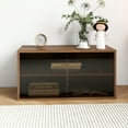 thumbnail image 7 of Noble House 28.35" Stackable Mounted Cabinet, with Glass Sliding Doors, Modular Organizer, Walnut, 7 of 7