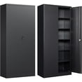 thumbnail image 6 of SISESOL Metal Storage Cabinet with 2 Doors and 6 Shelves,71" Lockable Garage Storage Cabinet,Black Metal Cabinets with Lock,Locking Steel Cabinets for Home,Office,Garage,Shop,School, 6 of 6