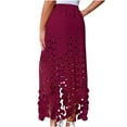 thumbnail image 4 of HomeGardon Maxi Skirts for Women Long Skirts Summer Women's Heavy Hollow Tassel Irregular Long Skirt Straight Skirt,S-L, 4 of 9