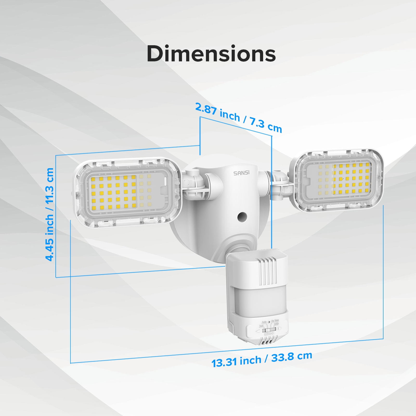 SANSI LED Outdoor Security Floodlight, Motion Sensor, 10000 Lumens, 5000K, IP65 Waterproof, Dusk to Dawn Lighting