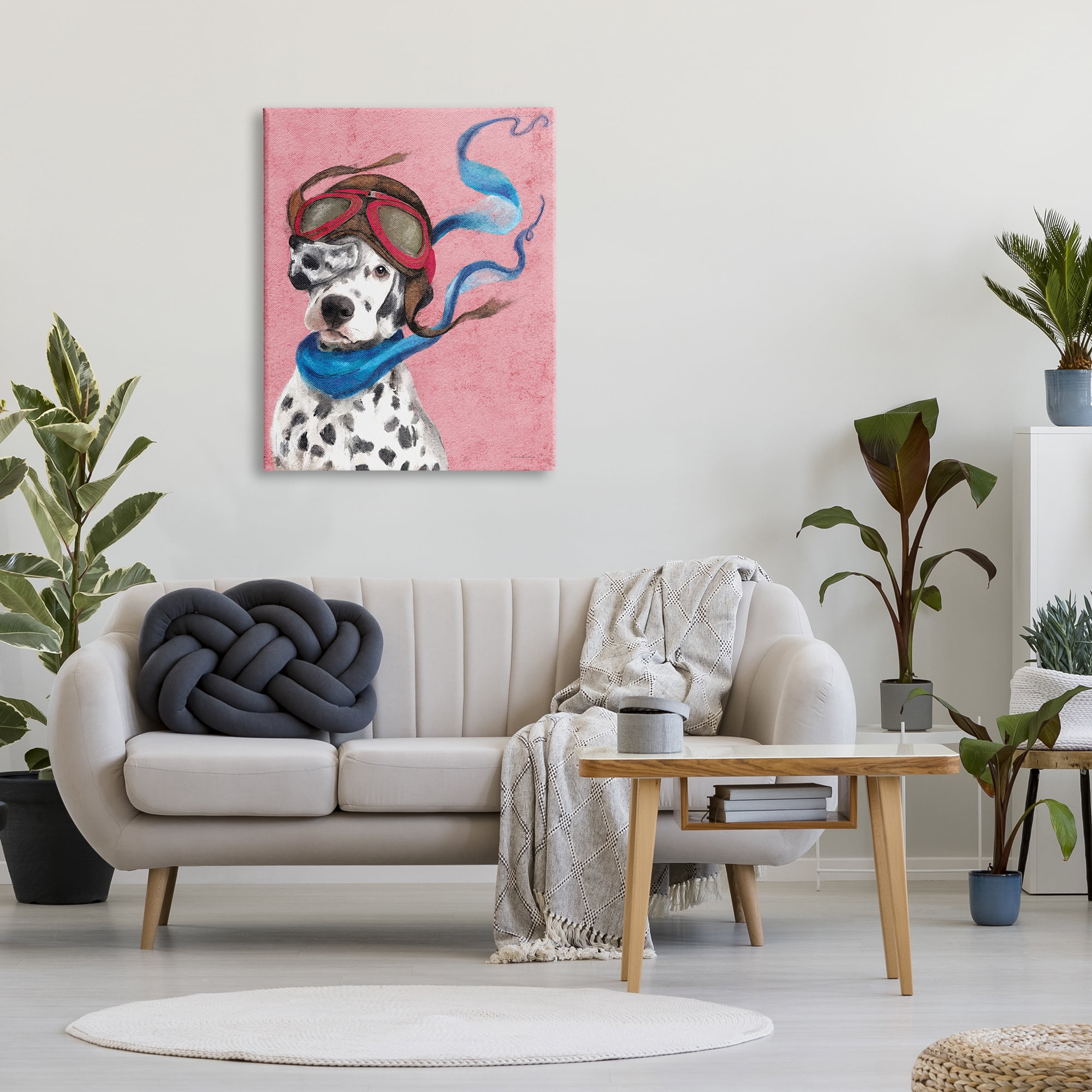 Stupell Industries Dalmatian Pilot Painting Animals & Insects Painting Gallery Wrapped Canvas Print Wall Art, 30 x 40