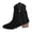 Y-195 Black, variant on Y-195 Black Ankle Tassel Boots For Women Pointed Metal Thick Heel Winter Fall Comfortable Fashionable