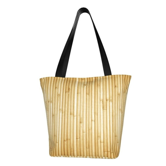 Salouo Bamboo Wall for Shoppers Tote for Women Foldable Handbags with Big Capacity Casual One-Shoulder Shopping Bag Hobo Bags Fit for Office/Shopping/Park