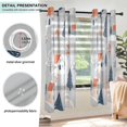 thumbnail image 3 of Yayeee Window Curtains Light Filtering 63"x52" Grommet Panel Pair Home Living Room Decor, Gray Cartoon Houses, 3 of 7