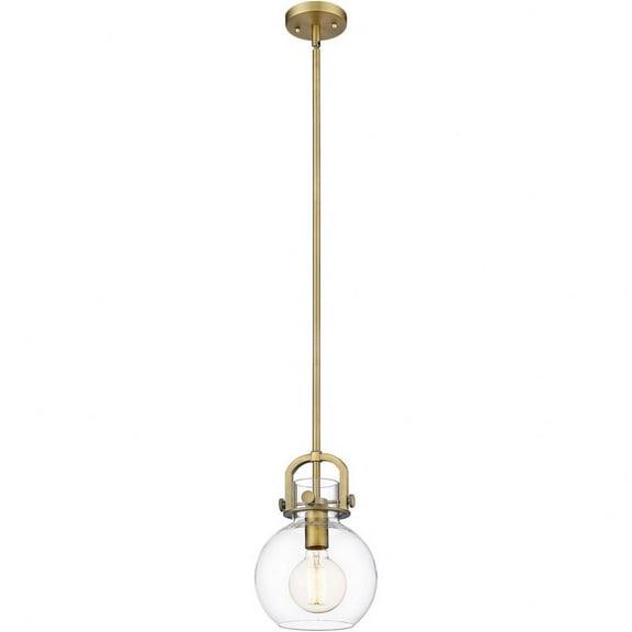 410-1S-BB-8CL Innovations Lighting Newton Sphere - 1 Light Mini Pendant In Restoration Style-11.38 Inches Tall and 8 Inches Wide-Brushed Brass