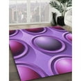 thumbnail image 3 of Ahgly Company Machine Washable Indoor Square Transitional Dark Magenta Purple Area Rugs, 5' Square, 3 of 7