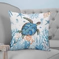 thumbnail image 4 of 14x14 Pillow Covers Set of 2, Sea Turtle Coastal Throw Pillow Covers Decorative Couch Cushion Case, Nautical Summer Beach Coral Ocean Microfiber Square Pillowcases for Bedroom Car Living Room, 4 of 7