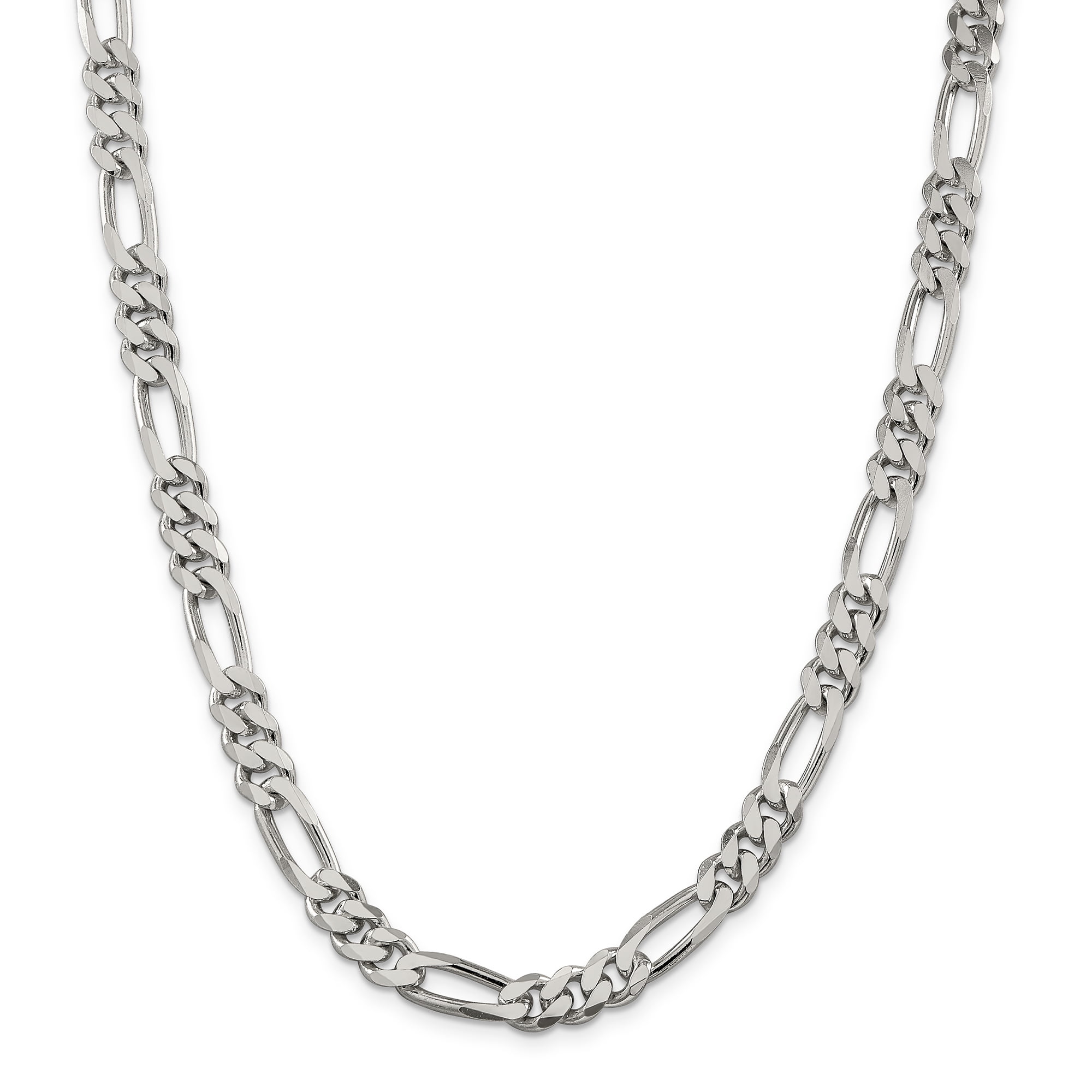 8mm figaro silver chain