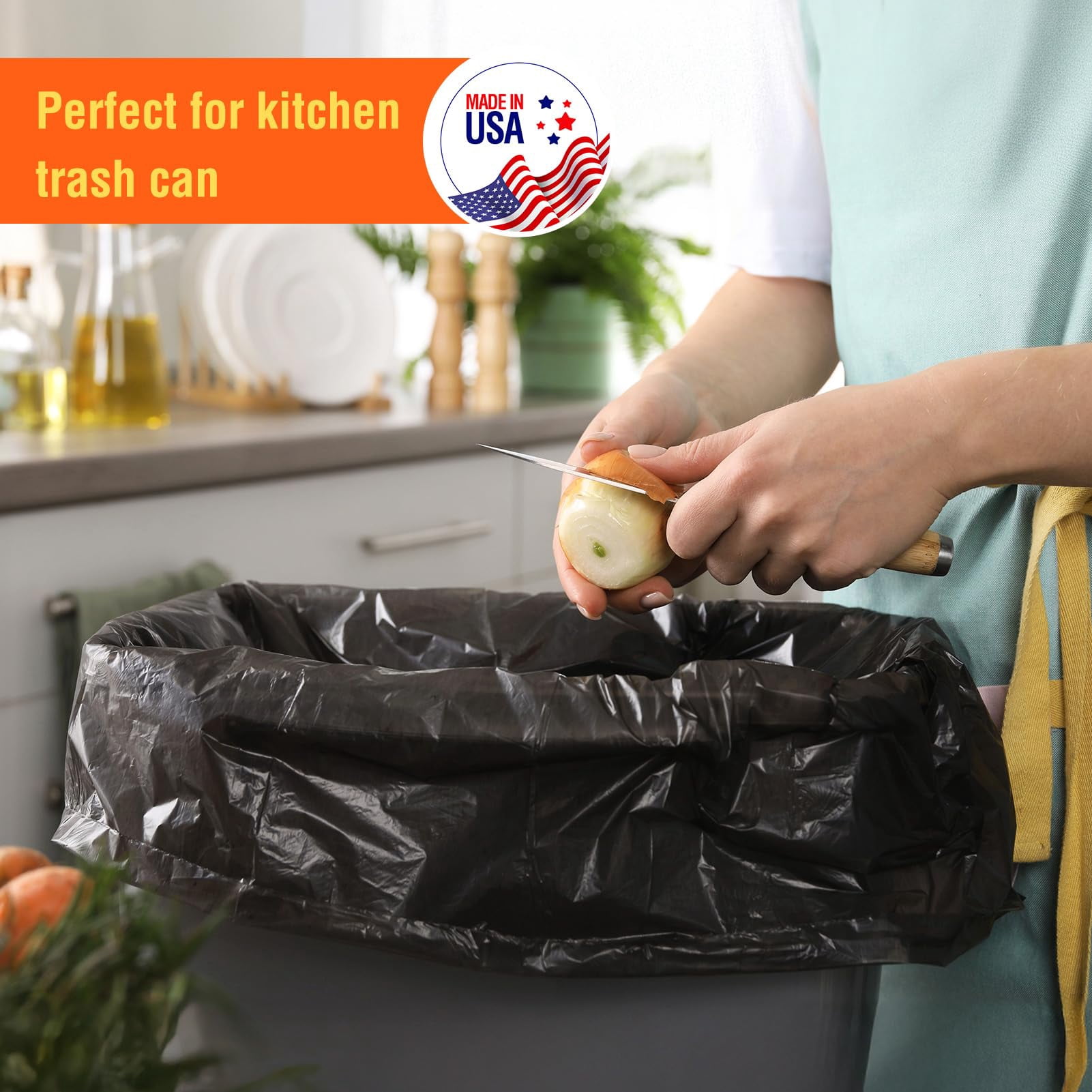 Cozymood 33 Gallon Trash Bags, 100 Count Heavy Duty Garbage Bags, Garbage Can Liners Outdoor Indoor, 0.9 Mil, Black
