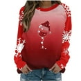 thumbnail image 2 of WXLWZYWL Christmas Sweatshirt Women Christmas Snowman Reindeer Print Pullover Casual Long Sleeve Holiday Shirts Tops, 2 of 4