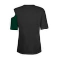 thumbnail image 4 of Cold Shoulder Tops for Women Plus Size Shirt Summer Casual Crew Neck Color Block Button Blouse, 4 of 7