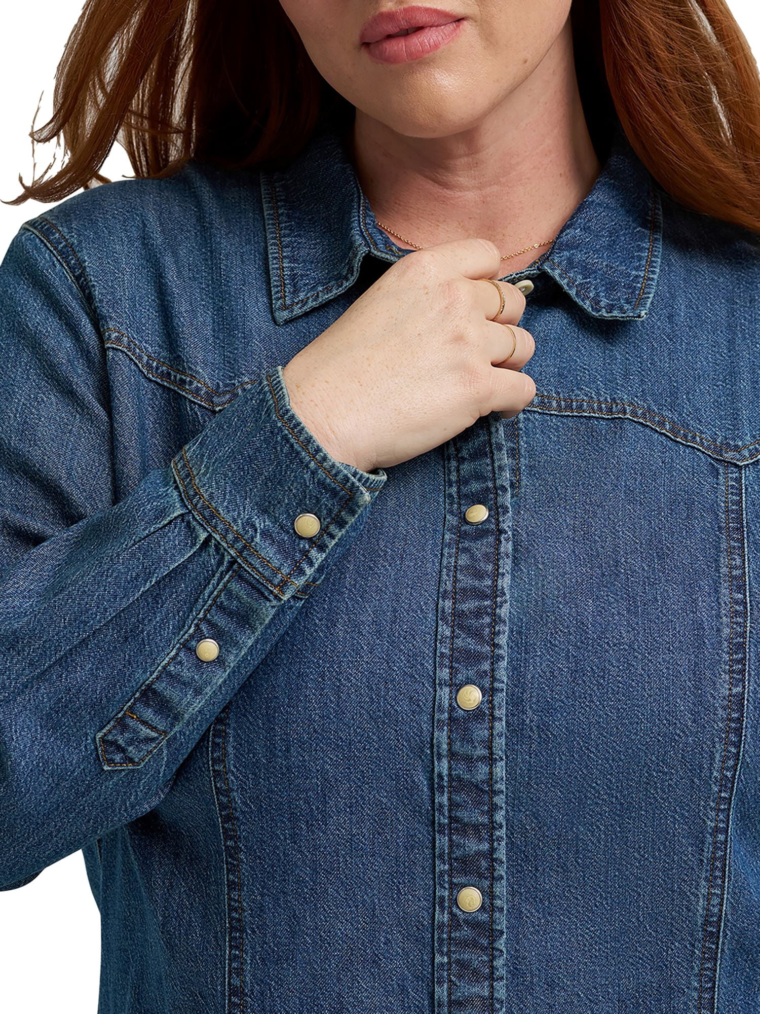 Lee Women's and Women's Plus Heritage Western Denim Dress, Sizes XS-4X