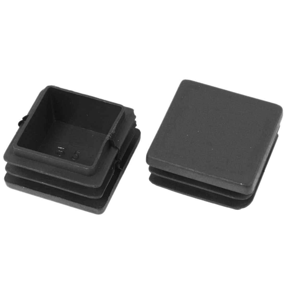 Unique Bargains 2 Pcs Antislip Plastic Square 35mm x 35mm Chair Foot Cover Table Furniture Leg Protector Balck