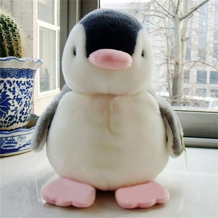Baby Soft Toy Penguin Plush Sound-Activated Interactive Baby Toy for Hand Holding and Muscle Development 15cm Soft Short Material Stimulates Hearing and Voice Training