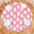 thumbnail image 2 of Halloween Pink Ghosts Pattern Round Fitted Tablecloth with Elastic Edge,Dining Table Cover Waterproof,Outdoor Round Tablecloth for Camping,Dining,Indoor and Outdoor, 2 of 7