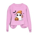 thumbnail image 3 of VKOYWKM Womens Sweatshirts Halloween Ghost Graphic Sweatshirts Fall Long Sleeve Crewneck Sweatshirt Vintage Cute Spooky Halloween Pullover, 3 of 5
