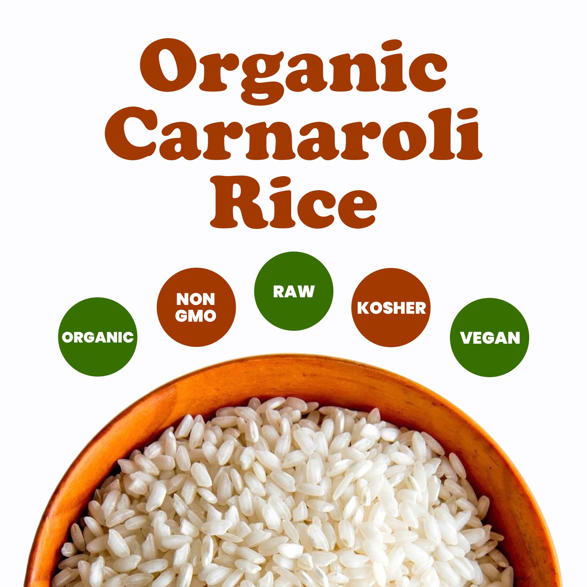 Organic Carnaroli Rice, 3 Pounds – Non-GMO, Vegan, Kosher, Bulk – by Food to Live