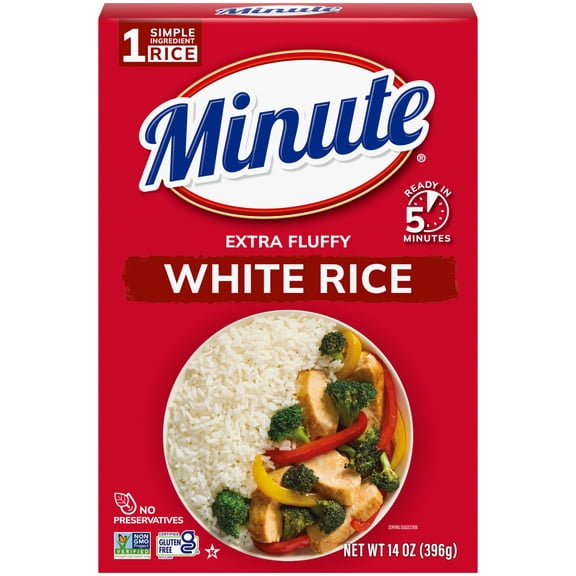 Minute Instant White Rice, Light and Fluffy, Gluten Free, 14 oz