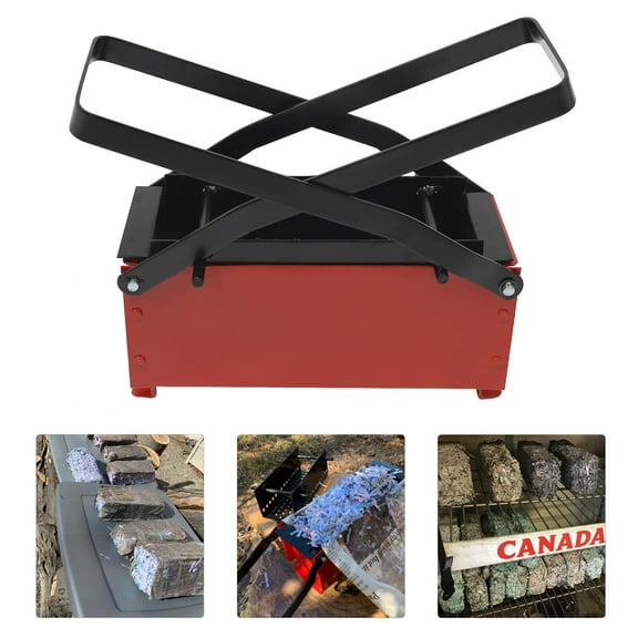 Free-standing Carbon Steel Newspaper Briquette Maker, Manual Waste Paper Brick Maker Pressing Paper Machine 10.09*3.23*4.96in