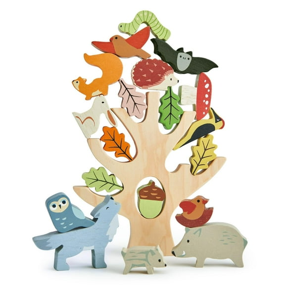 Tender Leaf Toys - Stacking Forest - A Wooden Stacking Tree Toy Set Educational Balancing Activities Toy for Kids 18 Months+