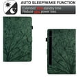 thumbnail image 2 of Tablet Case for Samsung Galaxy Tab S9/S8/S7, Embossed Tree Pattern PU Leather Book Style Smart Auto Wake/Sleep Cover with Stand Card Slots Magnetic Clasp Shockproof Case, Green, 2 of 9