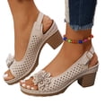 thumbnail image 5 of Fukaraa Open Toe Orthopedic Sandals Women Arch Support Leather Wedge Platform, 5 of 9