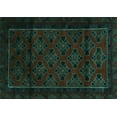 thumbnail image 1 of Ahgly Company Machine Washable Indoor Rectangle Southwestern Turquoise Blue Country Area Rugs, 3' x 5', 1 of 4