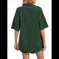 thumbnail image 4 of Conjunto de Chándal de 2 Piezas para Mujer, de Verano, con Top de Corta y Pantalones Cortos. Verde Oscuro M, 4 of 9