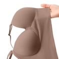 thumbnail image 6 of Women's Wireless Bra, Full Coverage Underarm Smoothing V Neck Bra with Adjustable Straps, Support Lift Comfort Bra | VerBelle,Coffee M, 6 of 6