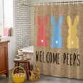 thumbnail image 4 of Easter Shower Curtain Easter Bunny Butt Shower Curtains for Bathroom Decor, Waterproof Polyester Shower Curtain Set with Hooks, Standard Size 72" x 72" Rabbit Welcome Peeps, 4 of 9
