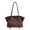 coffee color, variant on Vintage PU Tote Bag for Women, Double Buckle & Metal Ring Detail, Zipper Closure & Reinforced Base, Large Capacity Shoulder Handheld Commuter Bag (14.2" x 9.8" x 5.1", 0.68 lb)