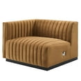 thumbnail image 2 of Modway Conjure Channel Tufted Performance Velvet Left-Arm Chair in Black Cognac, 2 of 6