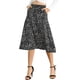 thumbnail image 5 of Falda midi A-line de mujer INSPIRE CHIC con estampado floral de gasa, faldas vintage de verano M negra, 5 of 7