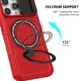 thumbnail image 4 of Dteck for iPhone 15 Pro Case with 360 Rotatable Magnetic Ring Stand Military-Grade Protection Compatatible with MagSafe Shockproof Translucent Phone Cases for Women men 6.1 Inch,Red, 4 of 10