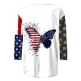 thumbnail image 4 of Cloaraye Women's Plus Size American Flag Print Crew Neck 3/4 Sleeve T-Shirts - Patriotic Casual Sumemr Top Blouses - 4th of July Outfits, 4 of 4