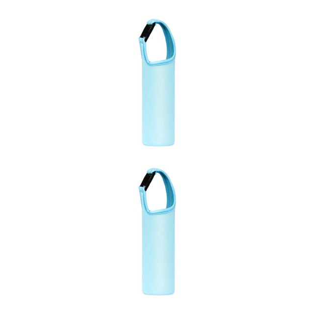 Billuyoard Portabotellas ligero de PU - Accesorio conveniente para botella de agua o taza Funda para taza fácil de limpiar Azul duradero Azul 2piezas