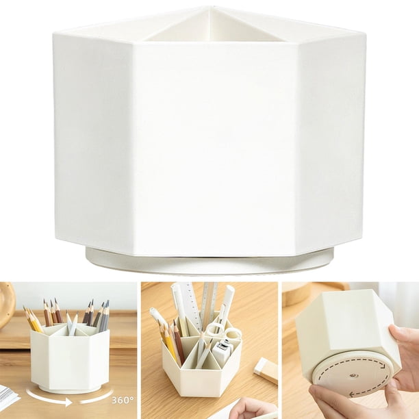 Caja de almacenamiento creativa giratoria de 360 degree, cubo organizador de papelería de 6 compartimentos, portalápices para sala de estar, baño, cocina, Baoblaze Cajas de almacenamiento