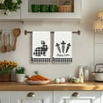 thumbnail image 4 of Lunxisen 2 Pcs Black Bunny Eggs Flower Easter Kitchen Towels Dish Towels, Spring Farmhouse Leaves Decoration Hand Towels, 4 of 8