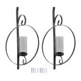thumbnail image 2 of Geometric Wire Candle Holders, 2Pcs Iron Candlestick Holder Table Candle Stand for Fireplace Mantel Coffee Tabletop Counter, 2 of 7
