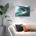 thumbnail image 2 of Gukieu Surfing Shark Print Horizontal Canvas Decorative Painting 12x16 Inch Shrinkage Resistant Frame Hanging Home Wall Art Decor, 2 of 6