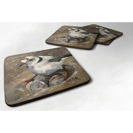 

Carolines Treasures JMK1215FC Piping Plover Foam Coaster Set of 4 3 1/2 x 3 1/2 multicolor
