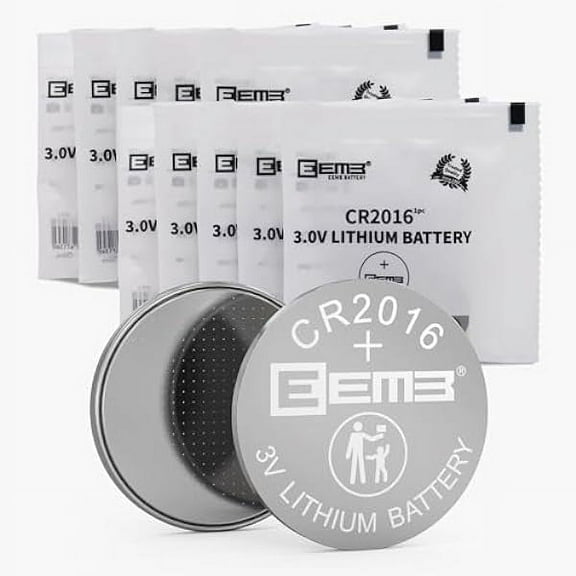 EEMB 10 Pack CR2016 Battery 3V Lithium Battery Button Coin Cell Batteries 2016 Battery ECR2016 DL2016 LM2016 for Car Key FOBs, Watches, Calculators, Garage Door Openers, Toys, LED Lights